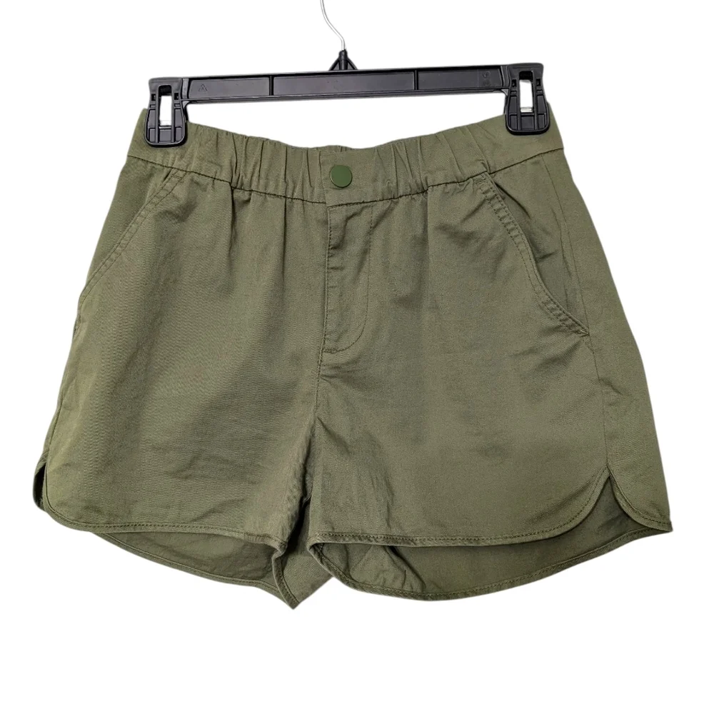 J. Crew Olive Green Pull On Shorts In Lightweight Chino‎ Women's Size XXS